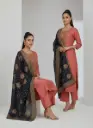 Klozee Women Cotton Blend Embroidered Kurta Pyjama Dupatta Set – Pista Onion